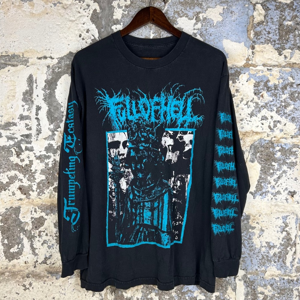 Full of Hell Heavy Metal Band Long Sleeve Shirt Black Trumpeting EcstasyLarge